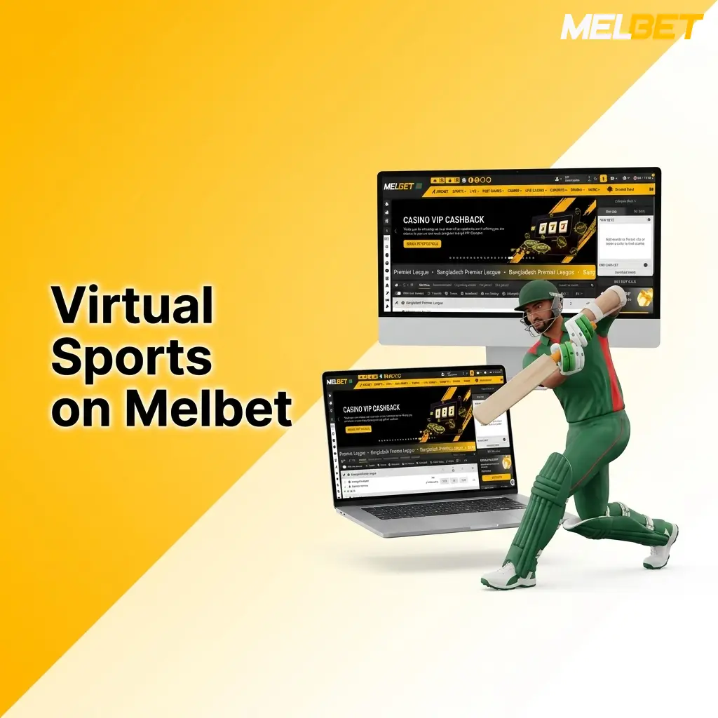 Melbet virtual sports betting interface showing simulated football, horse racing, and other digital sports events